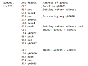A sample of resulting assembly code.